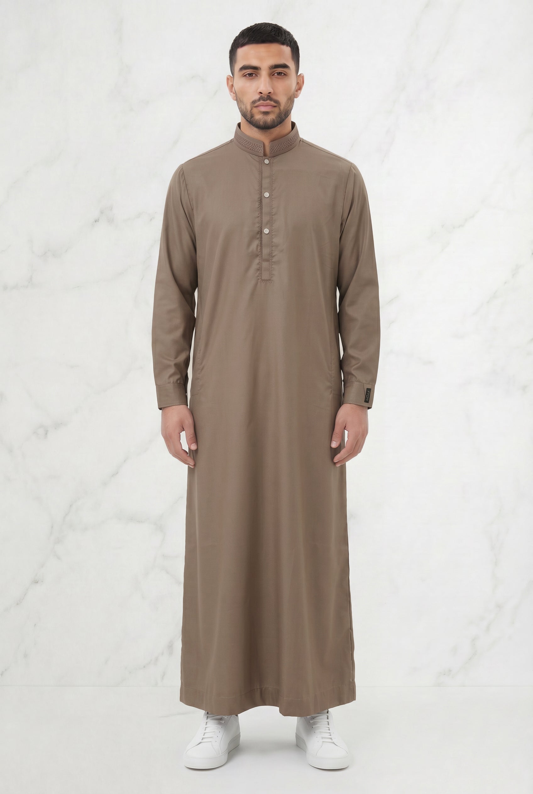 Premium Collared Thobe Hazelnut 111 Col 5