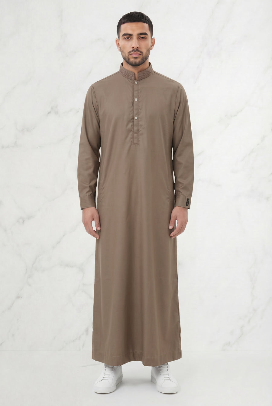 Premium Collared Thobe Hazelnut 111 Col 5