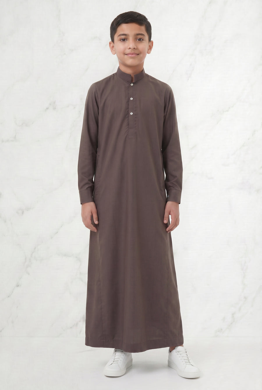 Premium Collared Kids Thobe Cedar 111 Col 6
