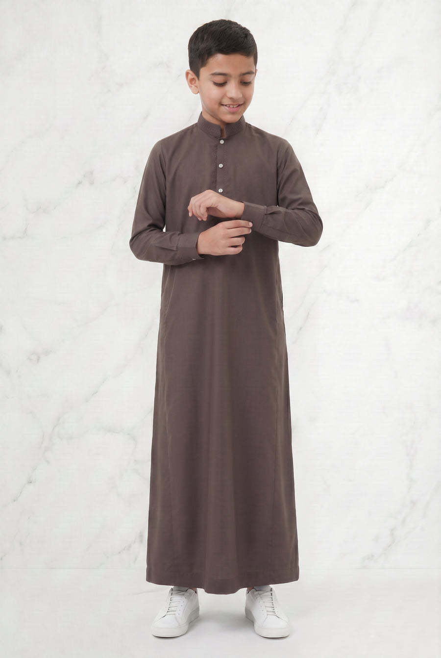Premium Collared Kids Thobe Cedar 111 Col 6