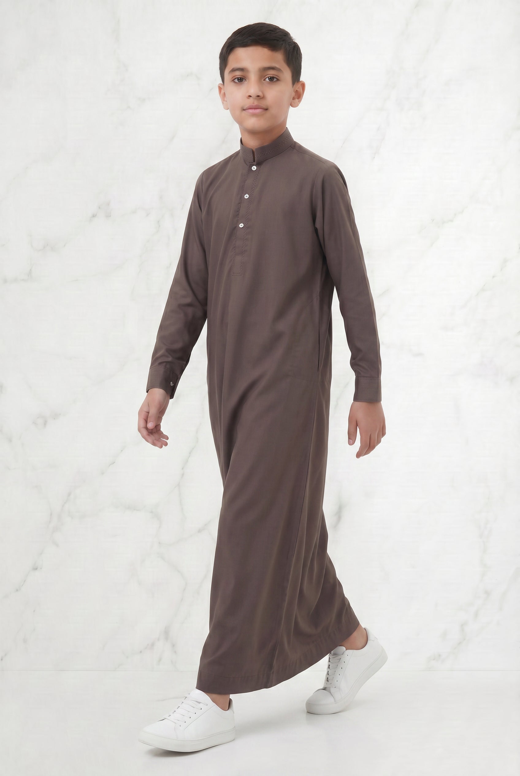Premium Collared Kids Thobe Cedar 111 Col 6