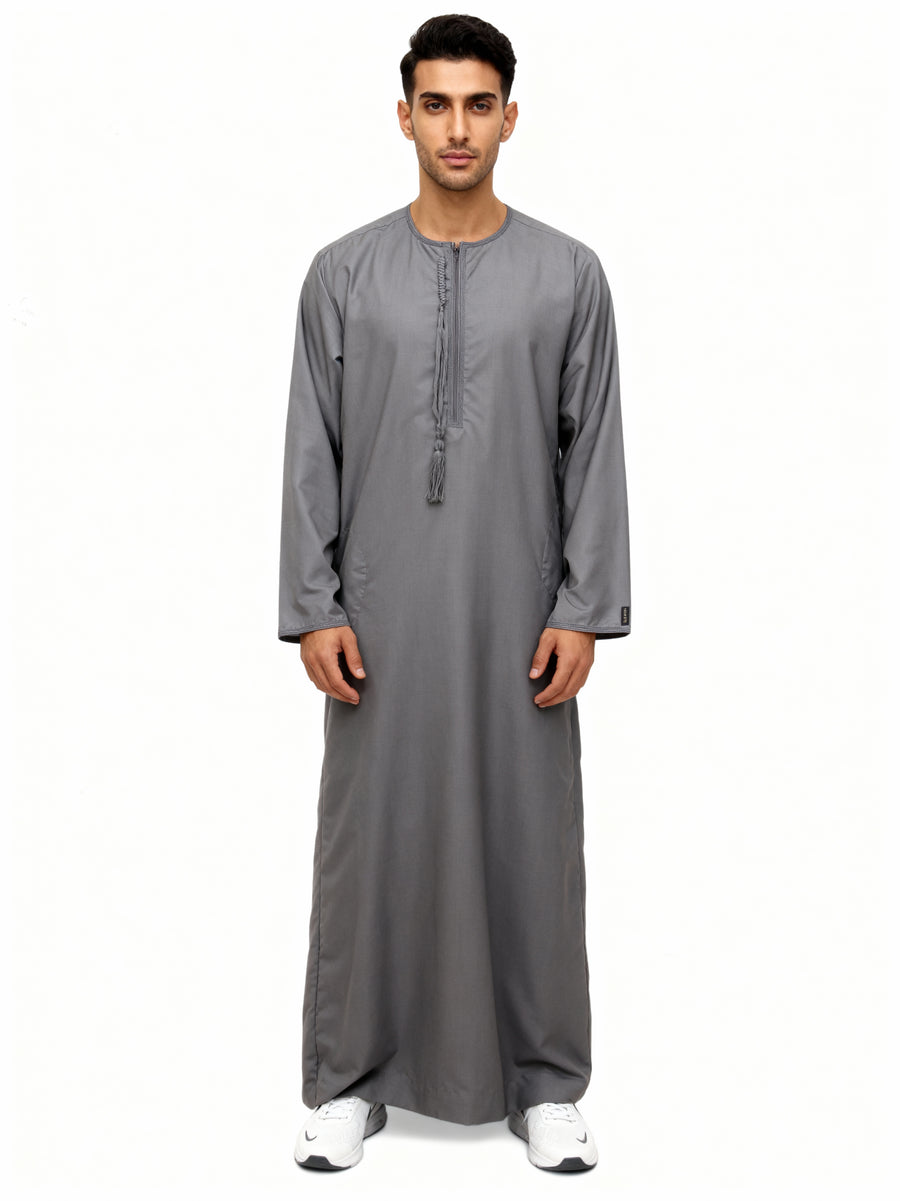 Omani Tasselled Thobe Pebble 102 Col 05