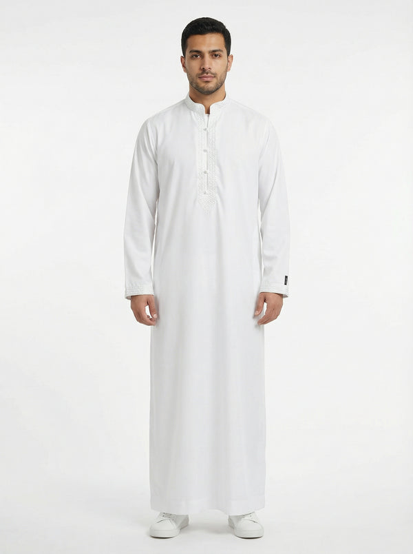 Collared Thobe White 109 Col 1