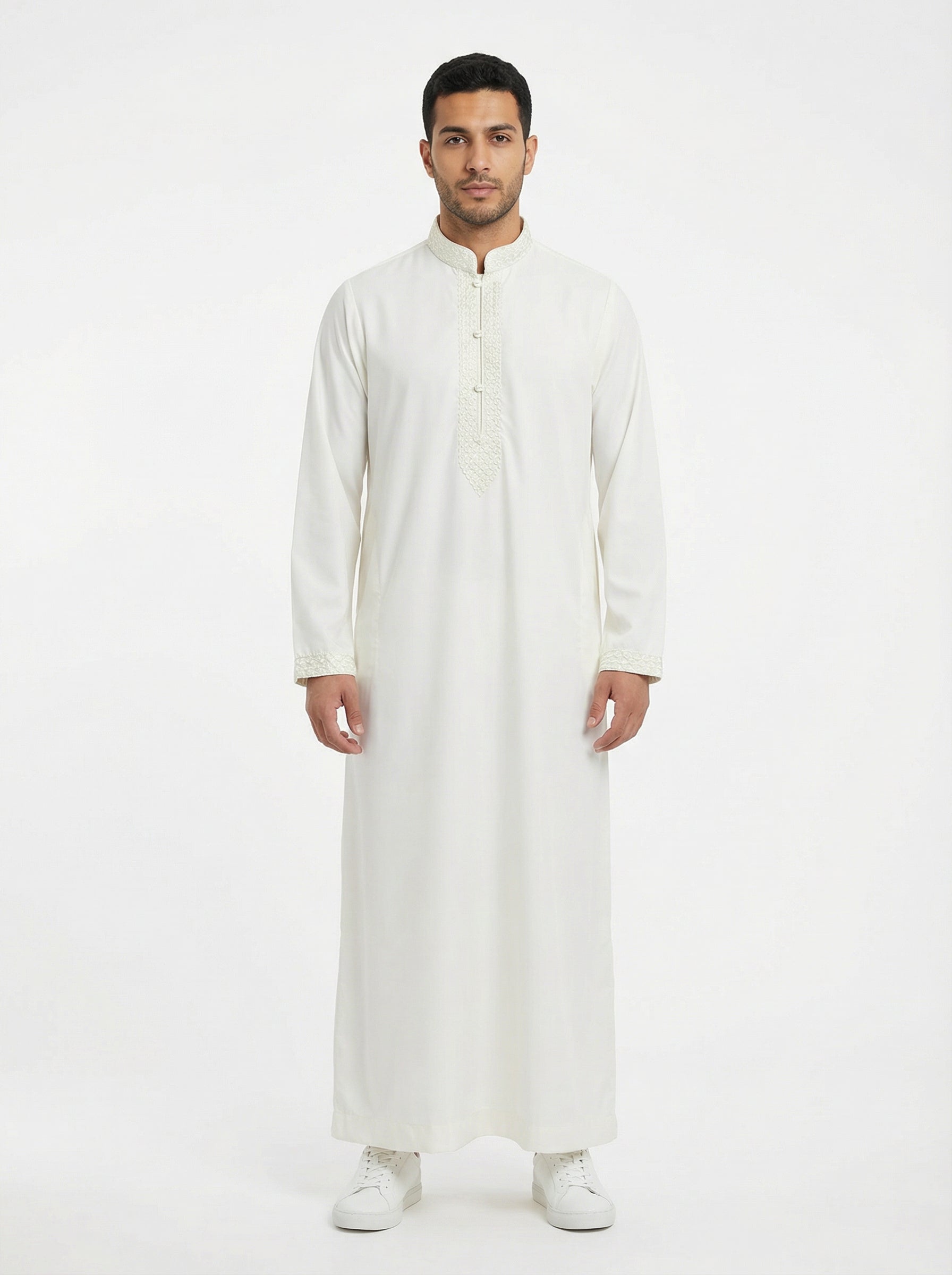 Collared Thobe Cream 109 Col 2