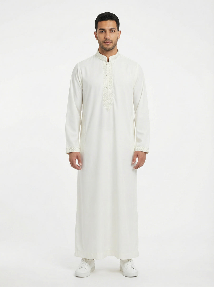 Collared Thobe Cream 109 Col 2