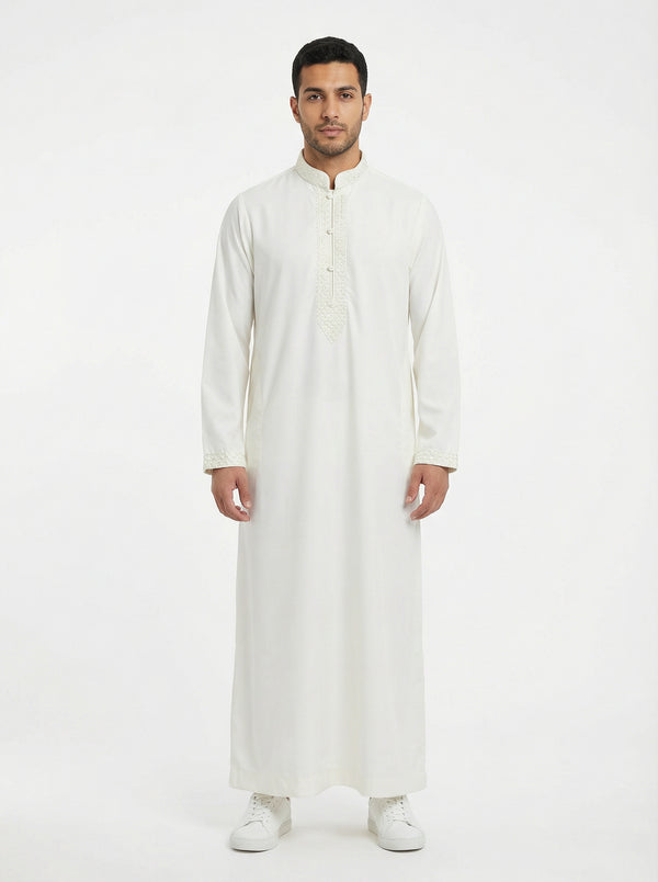 Collared Thobe Cream 109 Col 2