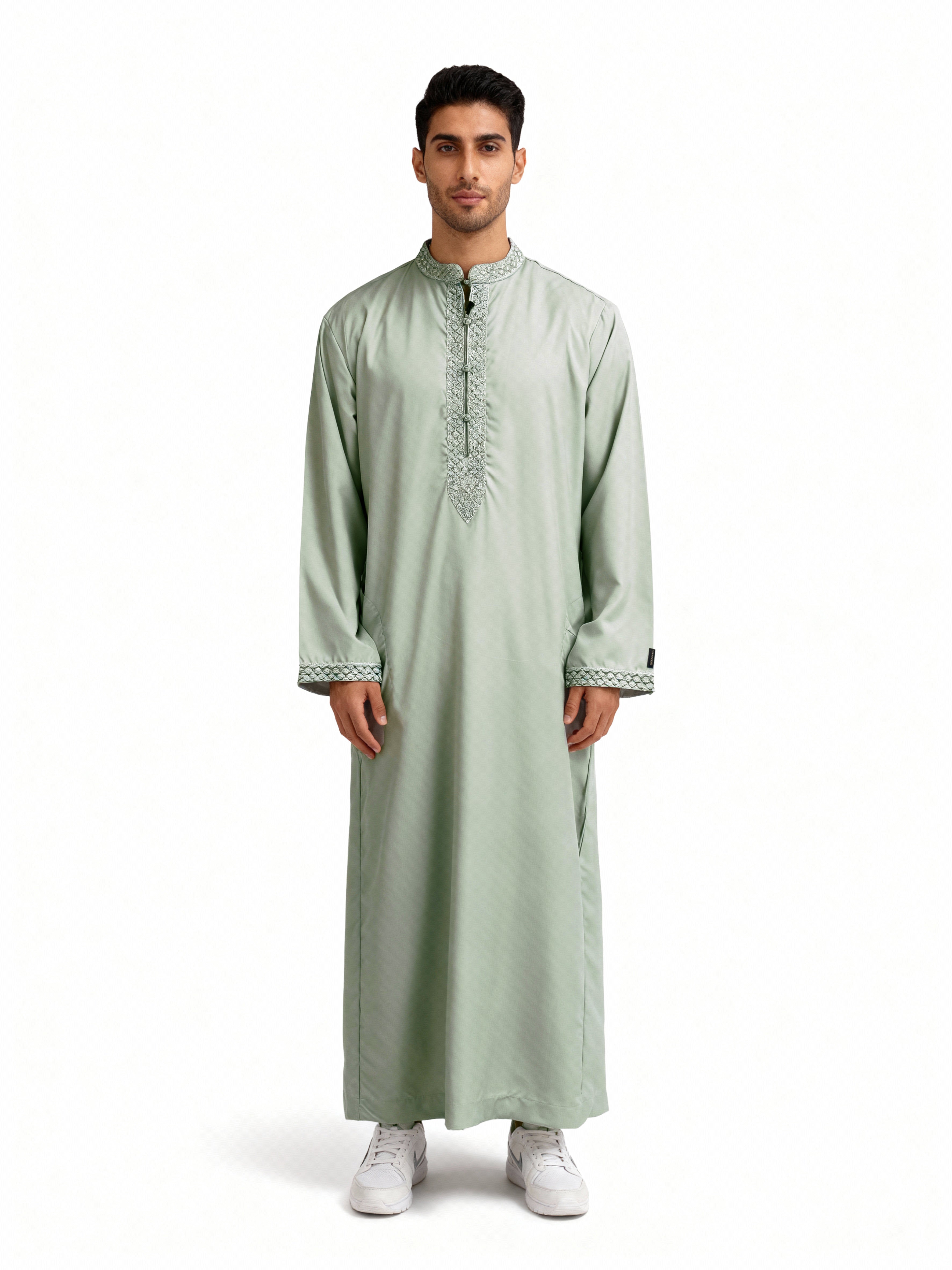 Collared Thobe Sage Green 109 Col 3