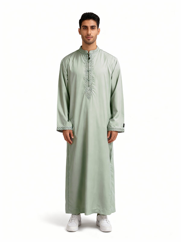 Collared Thobe Sage Green 109 Col 3