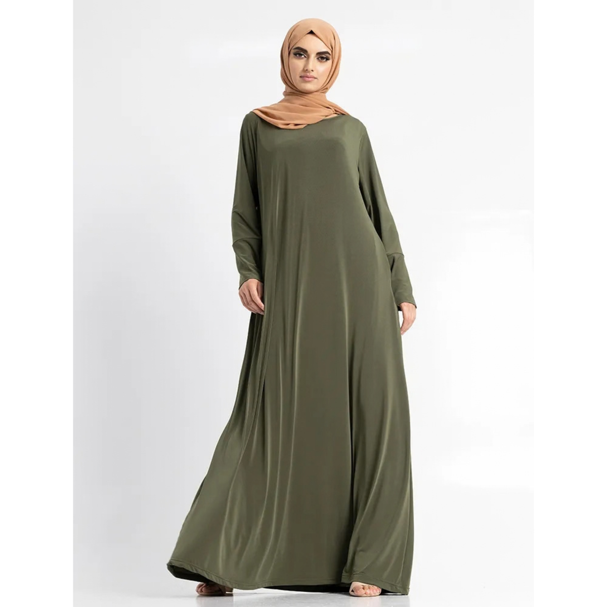 Khaki Jersey Abaya