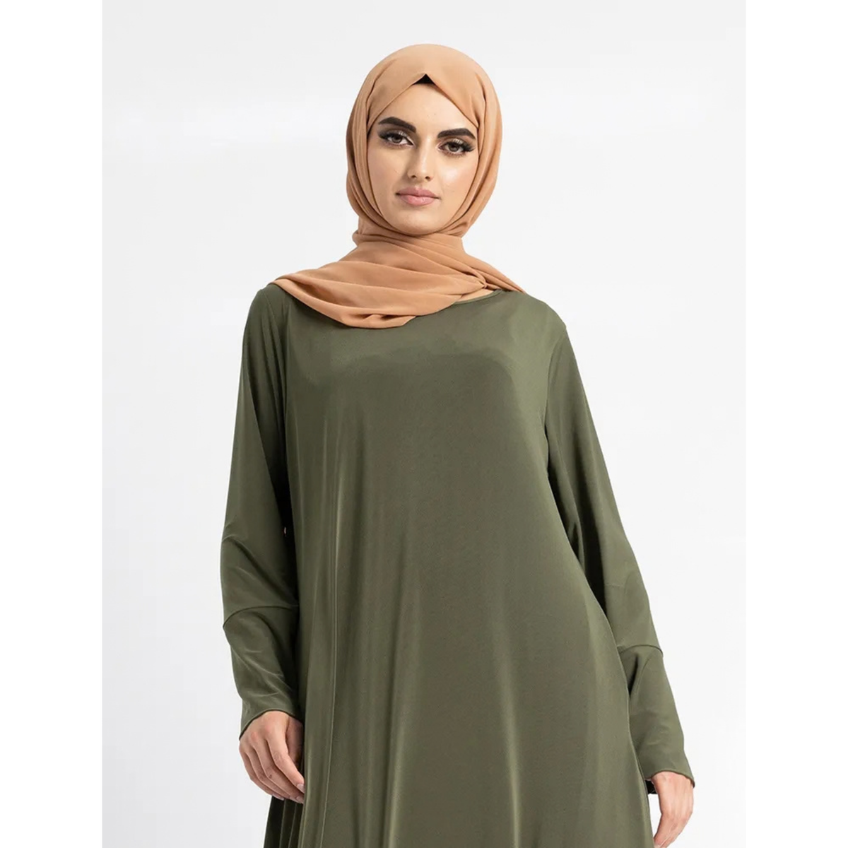 Khaki Jersey Abaya