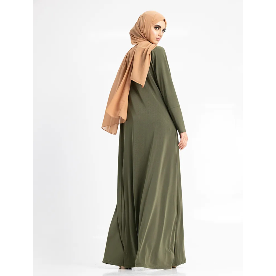 Khaki Jersey Abaya