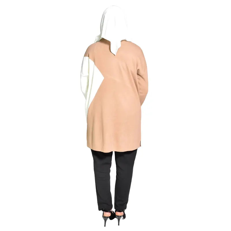 Desert Sun and White Knitted Women Jumper Shirt