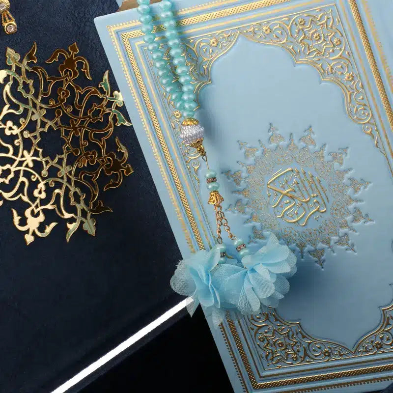 Blue Opulent Quran Gift Set Large Gift Box