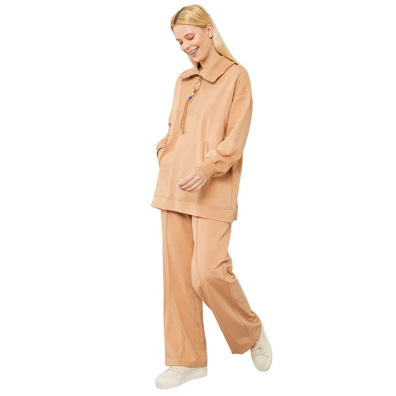 Women Light Brown Co Ord Set