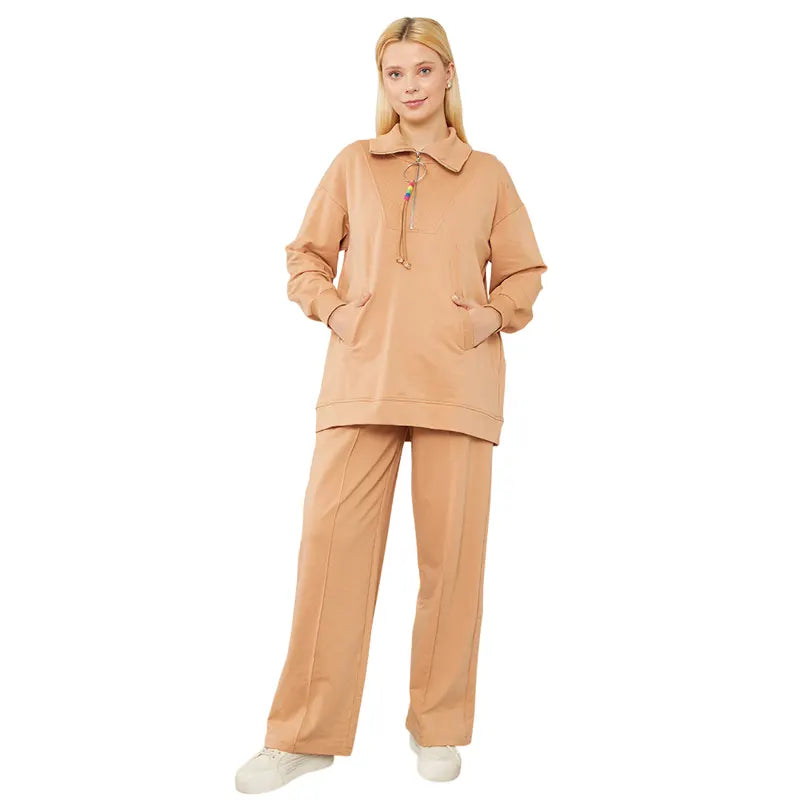 Women Light Brown Co Ord Set