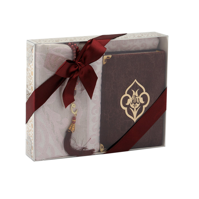 Limited Edition Small Quran Gift Set 0973 Maroon