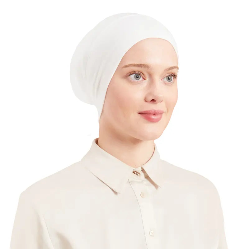 Loose Tube White Hijab Undercap