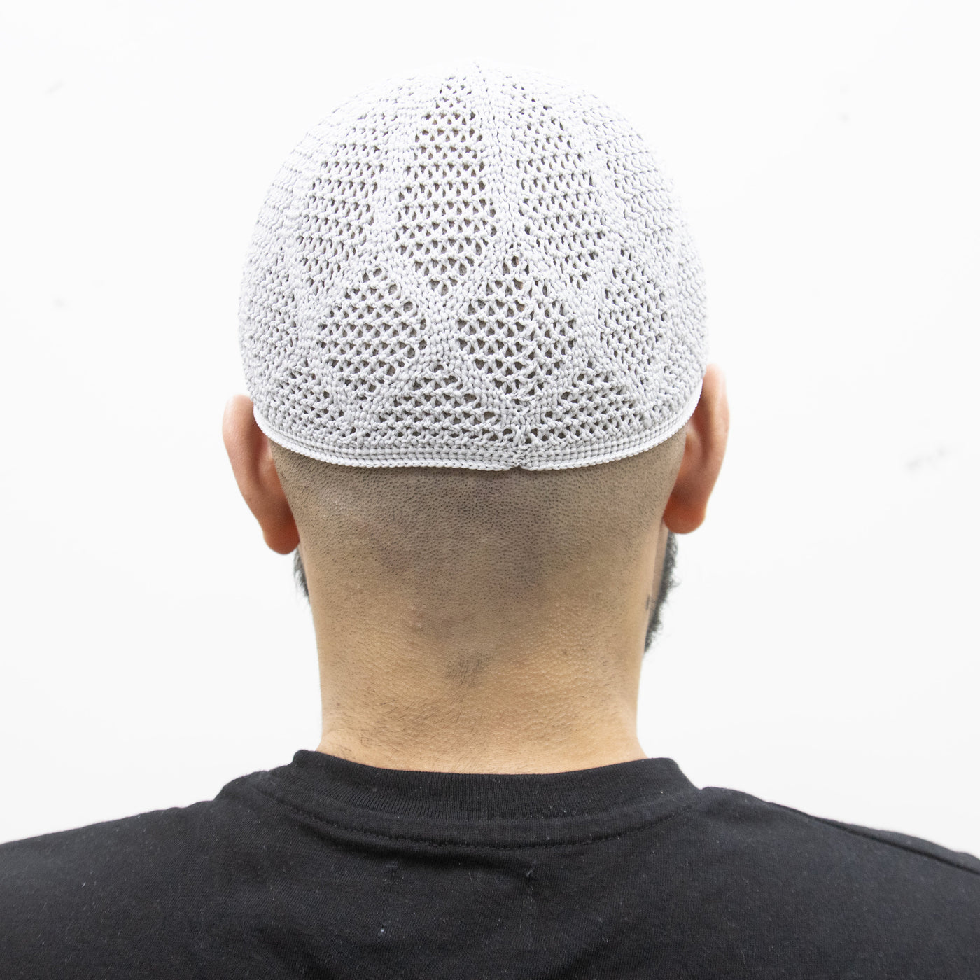 Mens Prayer Knitted Hat Light Grey