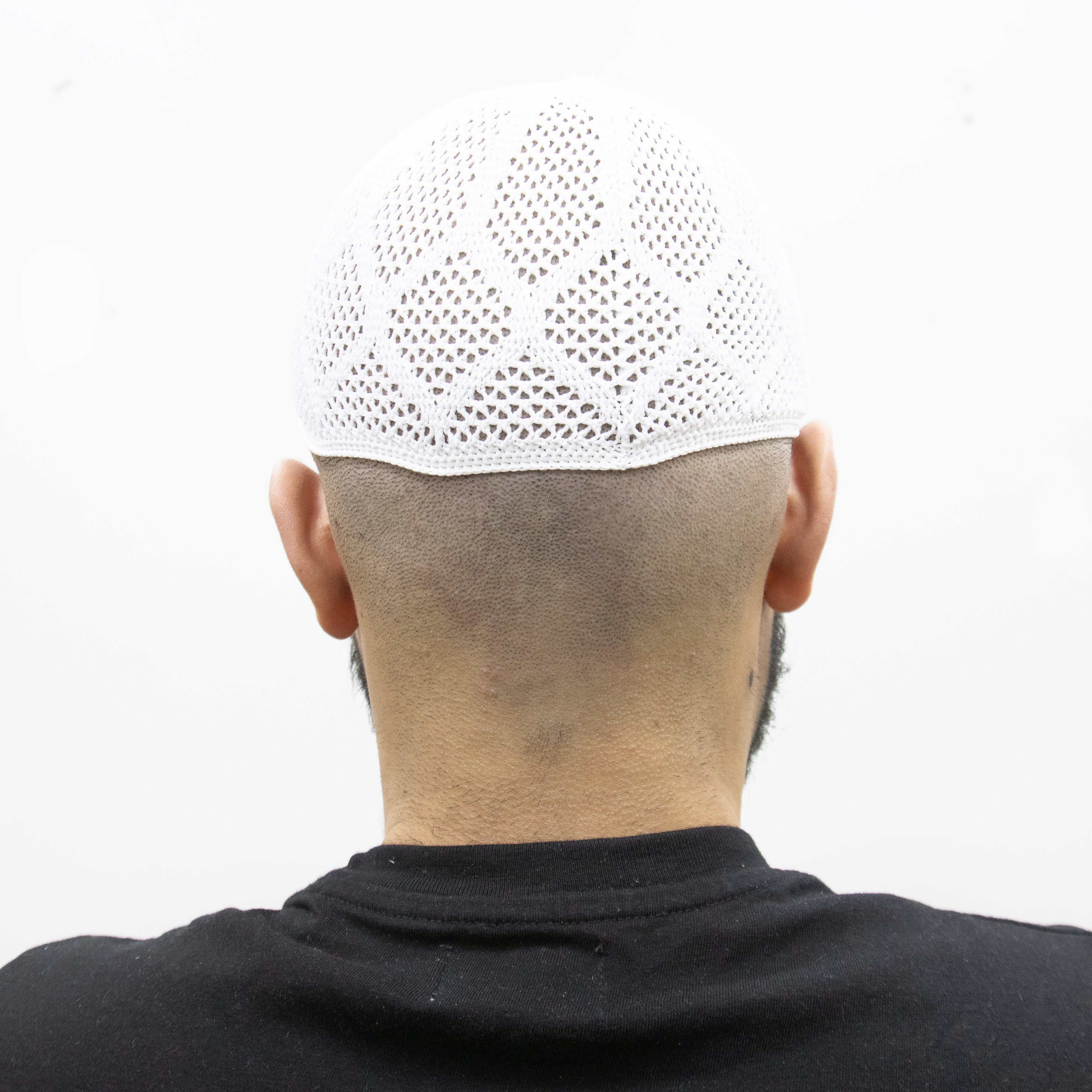 Mens Prayer Knitted Hat White
