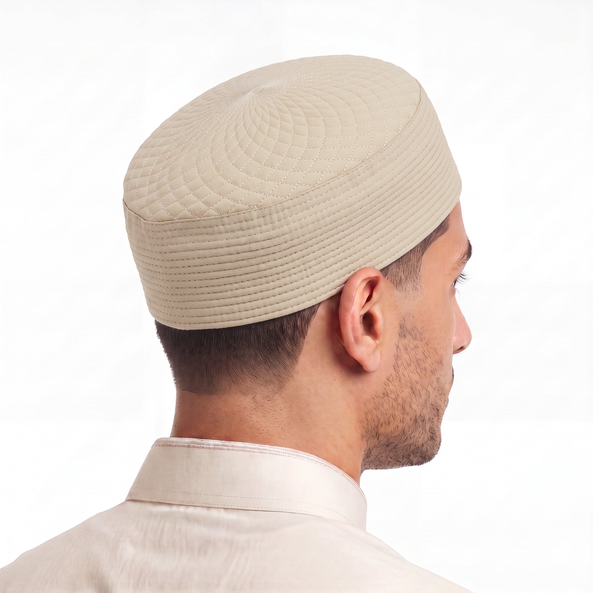Diamond Stitch Prayer Hat Cream