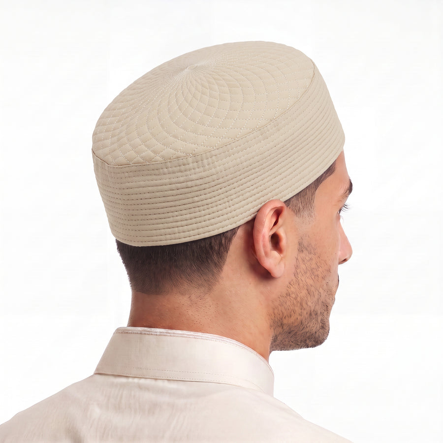 Diamond Stitch Prayer Hat Cream