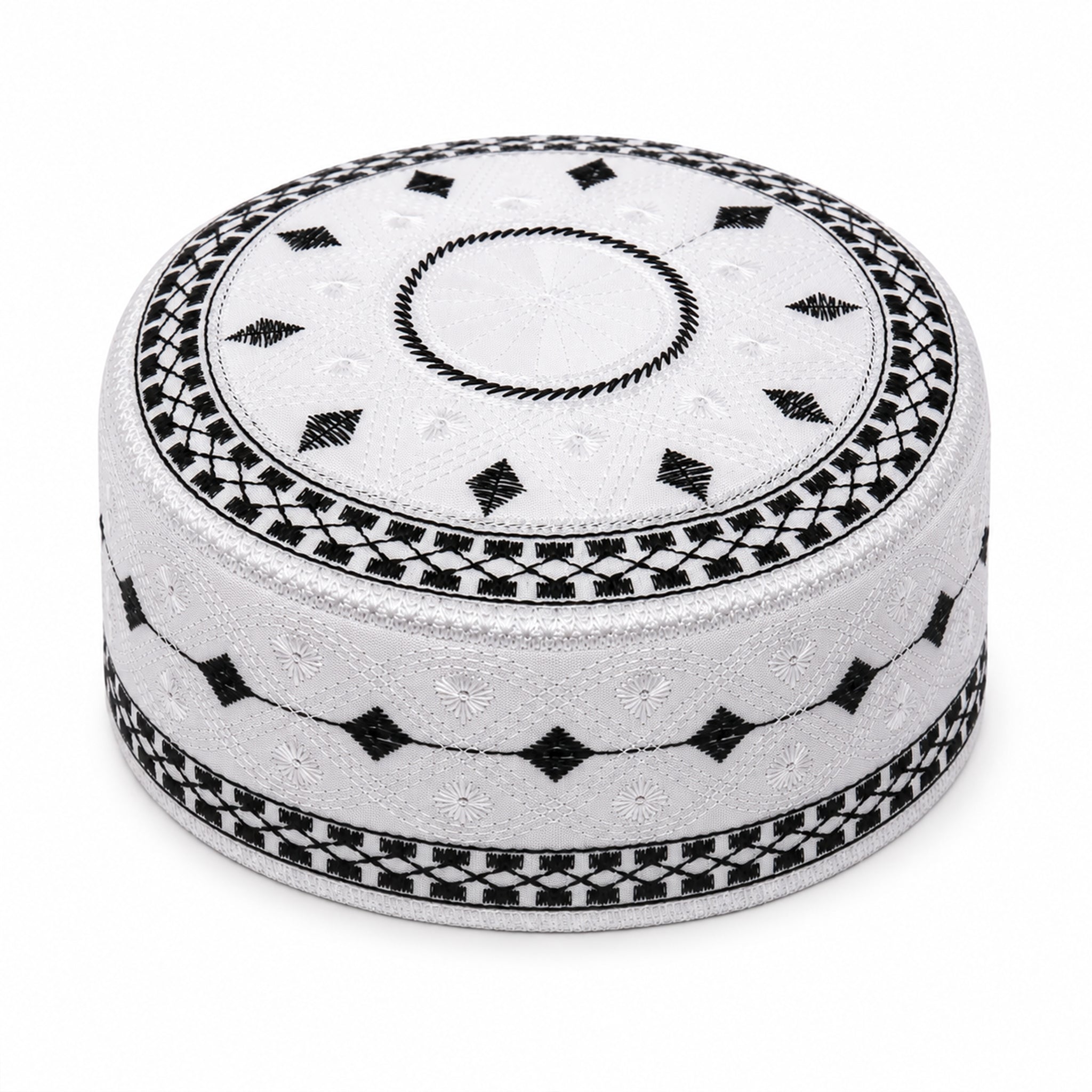 Diamond Pattern Prayer Hat White