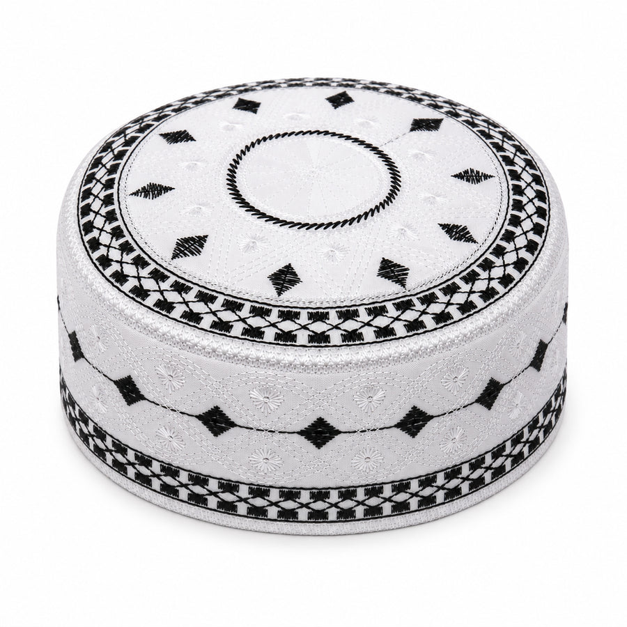 Diamond Pattern Prayer Hat White