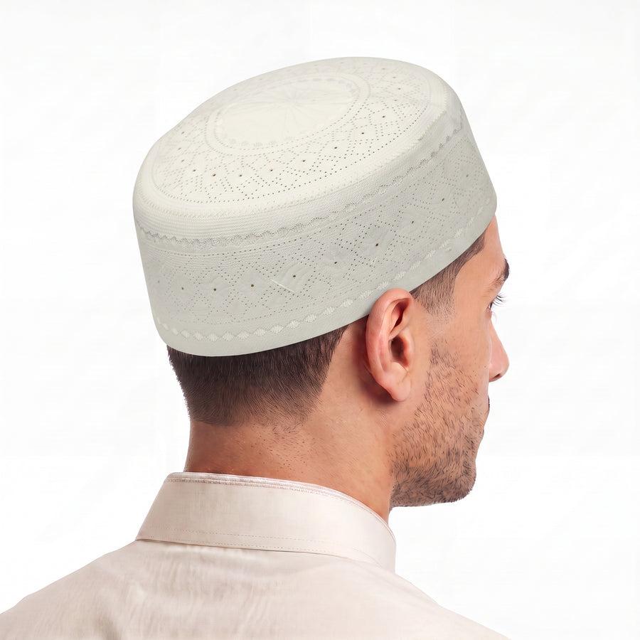 Cutwork Pattern Prayer Hat Cream