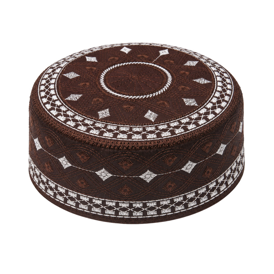 Diamond Wave Pattern Prayer Hat Brown