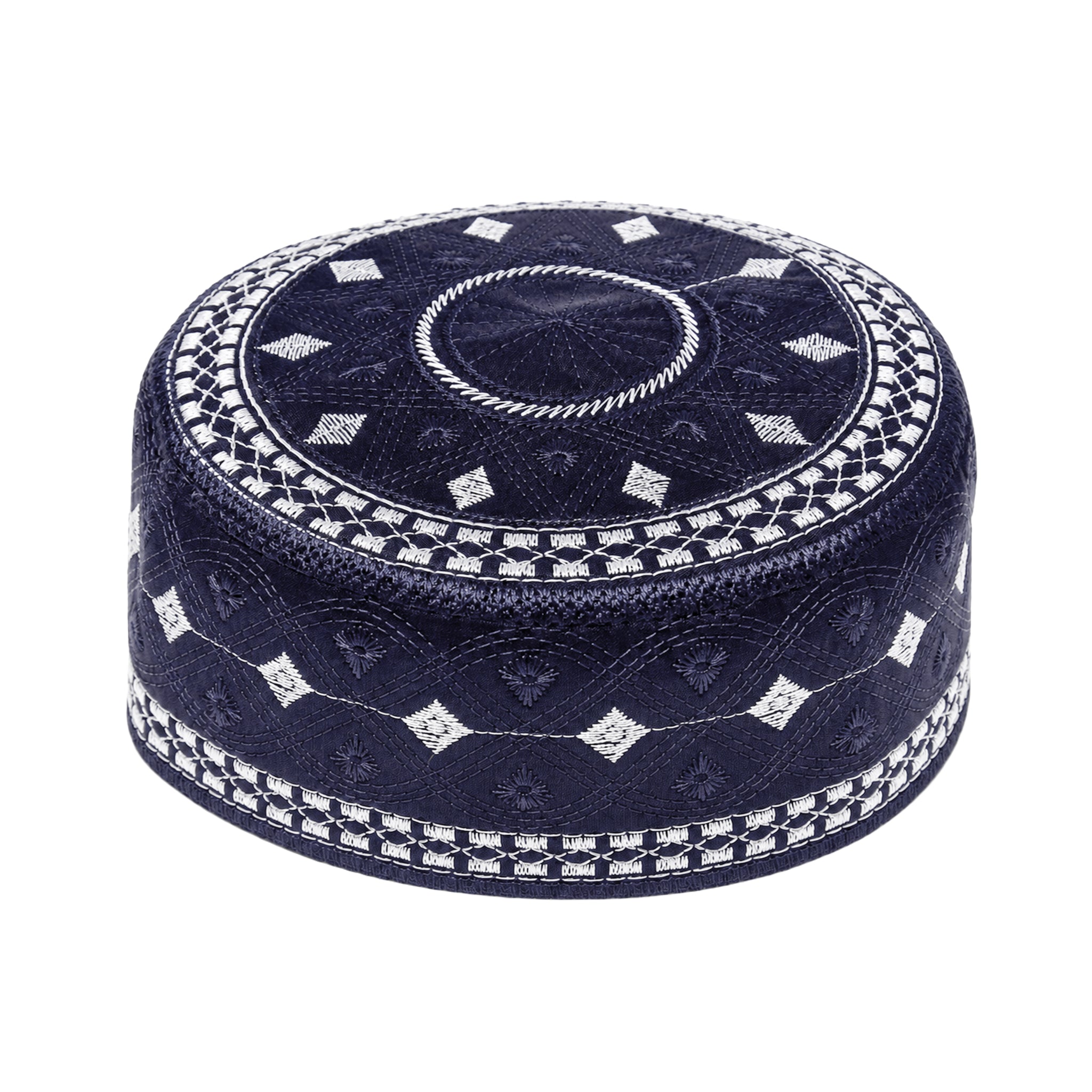 Diamond Wave Pattern Prayer Hat Navy Blue
