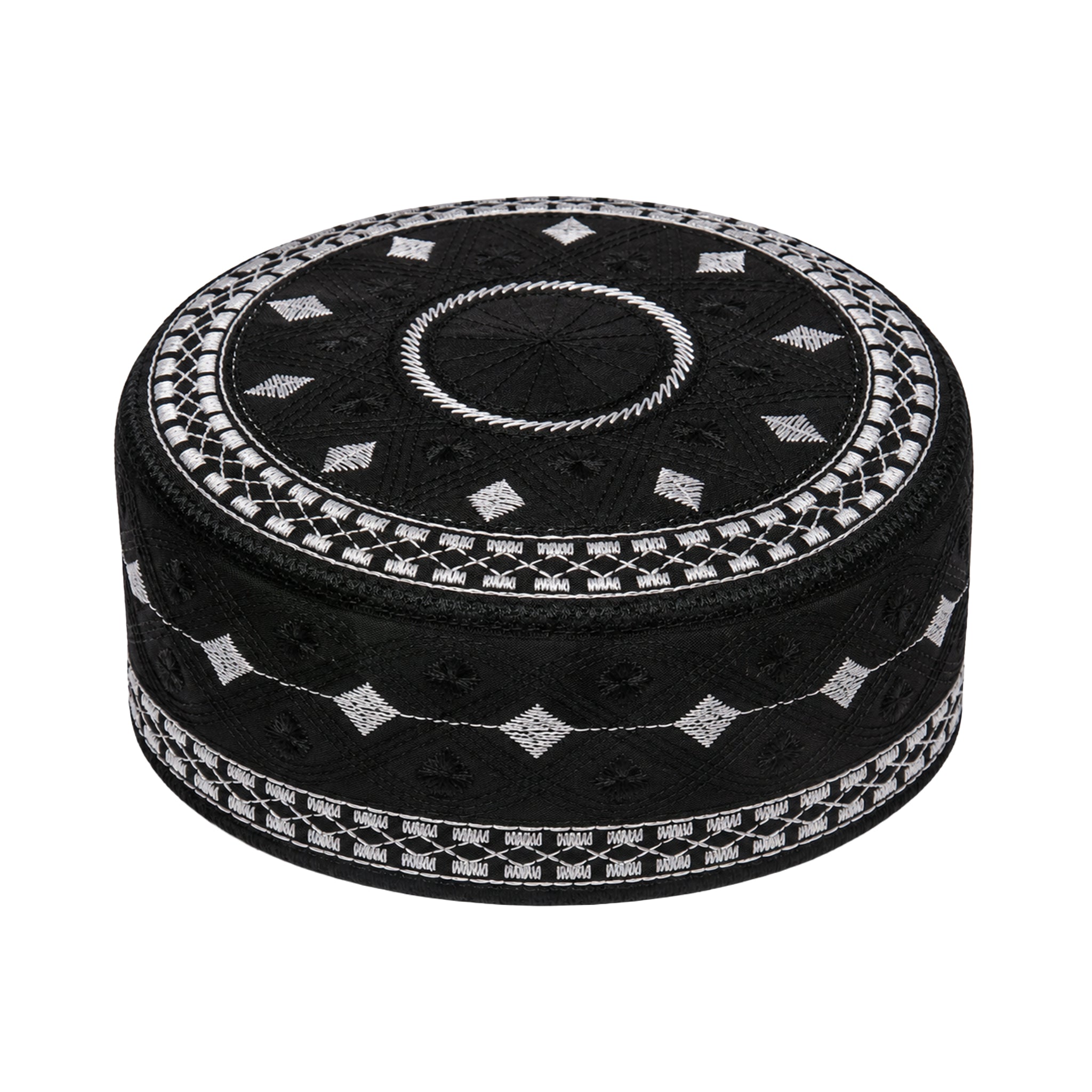Diamond Wave Pattern Prayer Hat Black