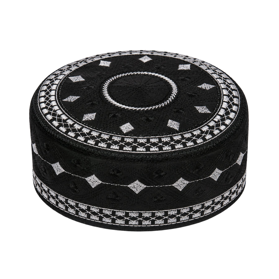 Diamond Wave Pattern Prayer Hat Black