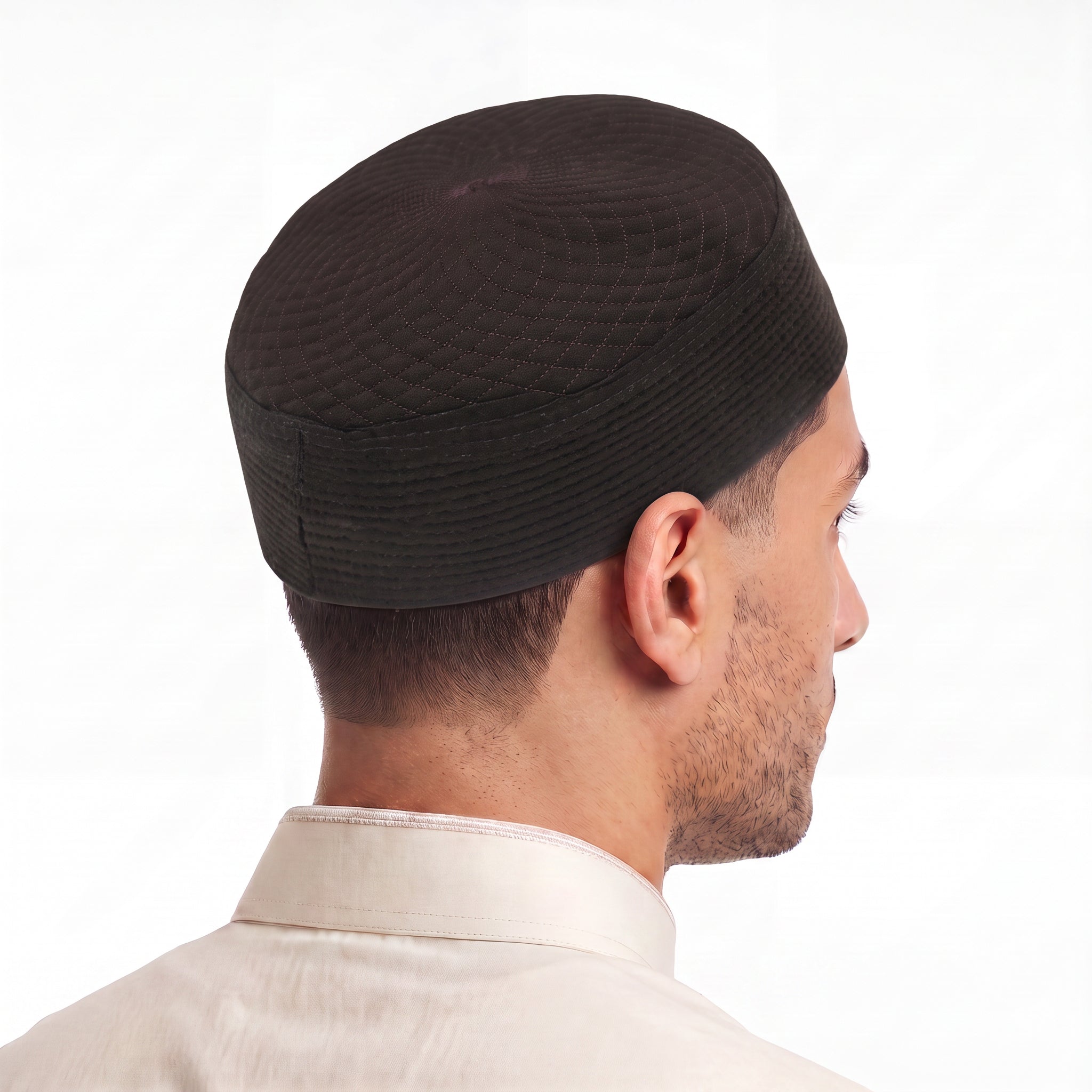 Diamond Stitch Prayer Hat Dark Brown