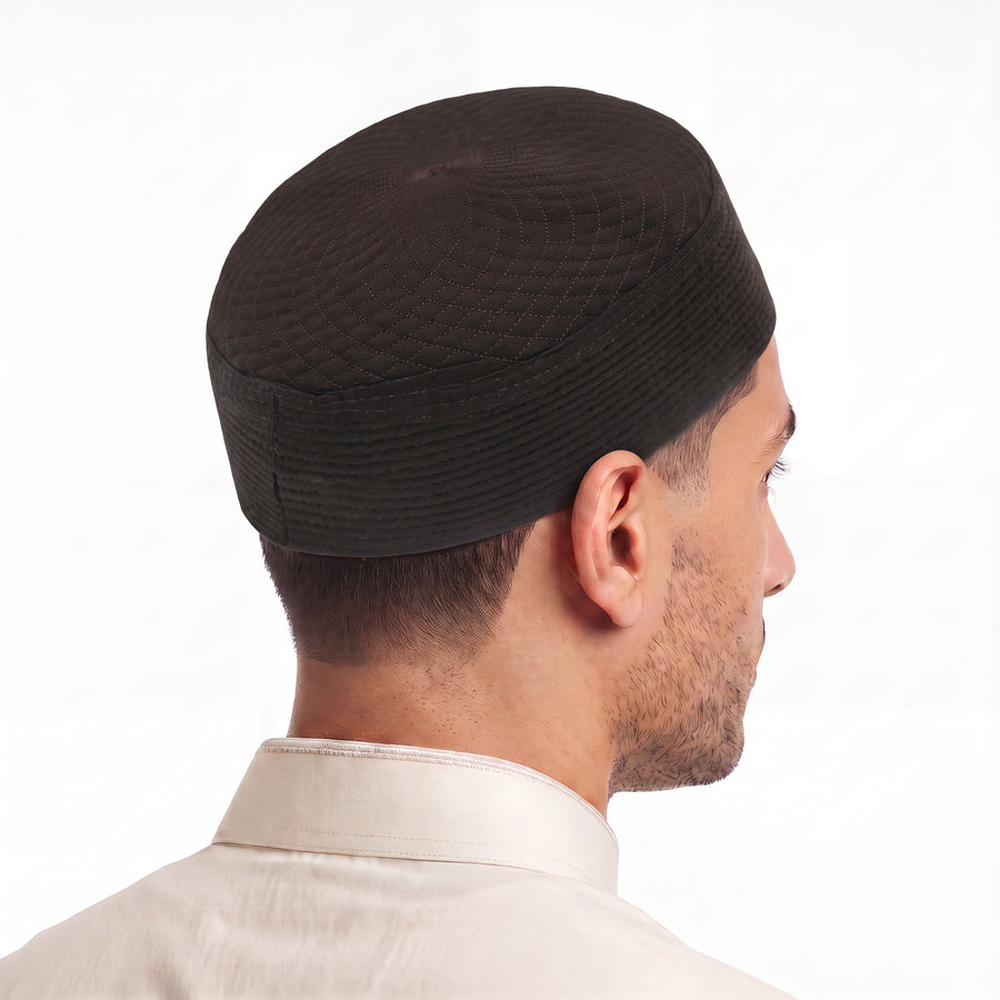 Diamond Stitch Prayer Hat Dark Brown