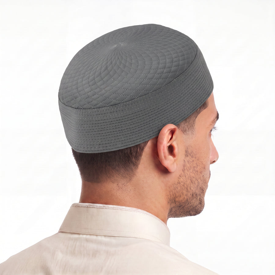 Diamond Stitch Prayer Hat Grey