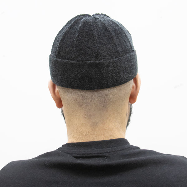 Men’s Folded Velvet Prayer Hat Black