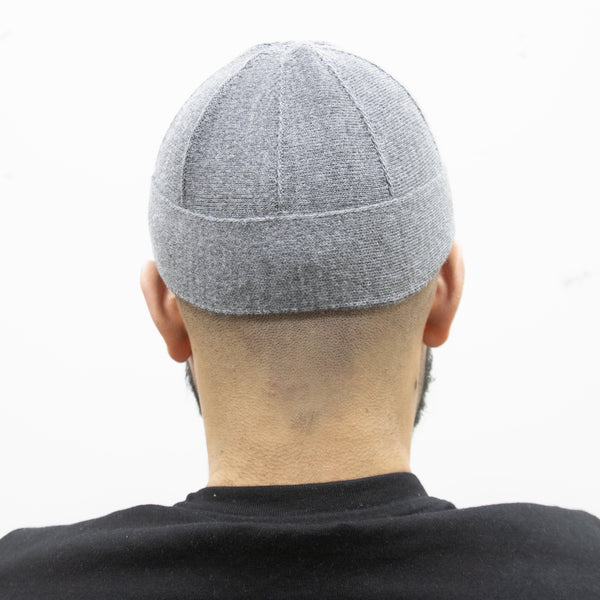 Mens Thin Folded Prayer Hat Light Grey