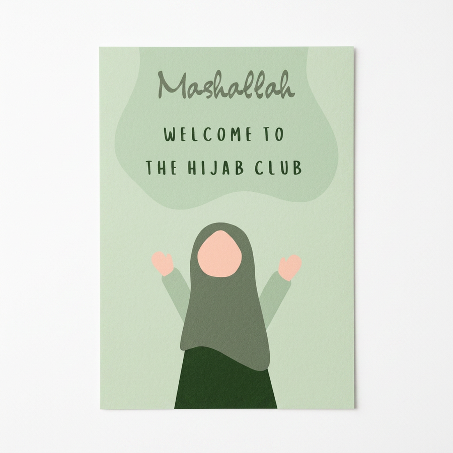 Mashallah Welcome To The Hijab Club Card