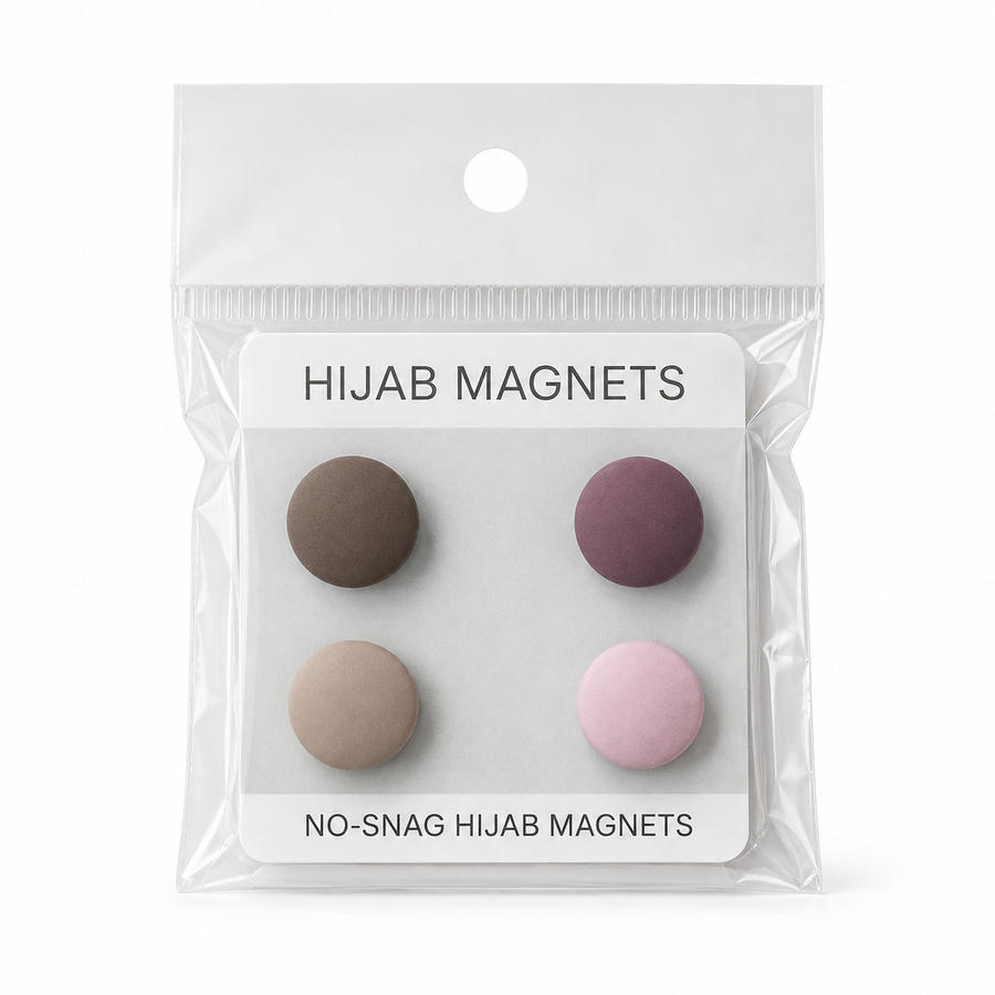 Matte Multi Colour Hijab Magnets Pins - 4 Pack - 3