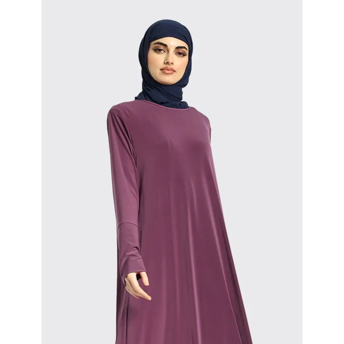 Mauve Jersey Abaya
