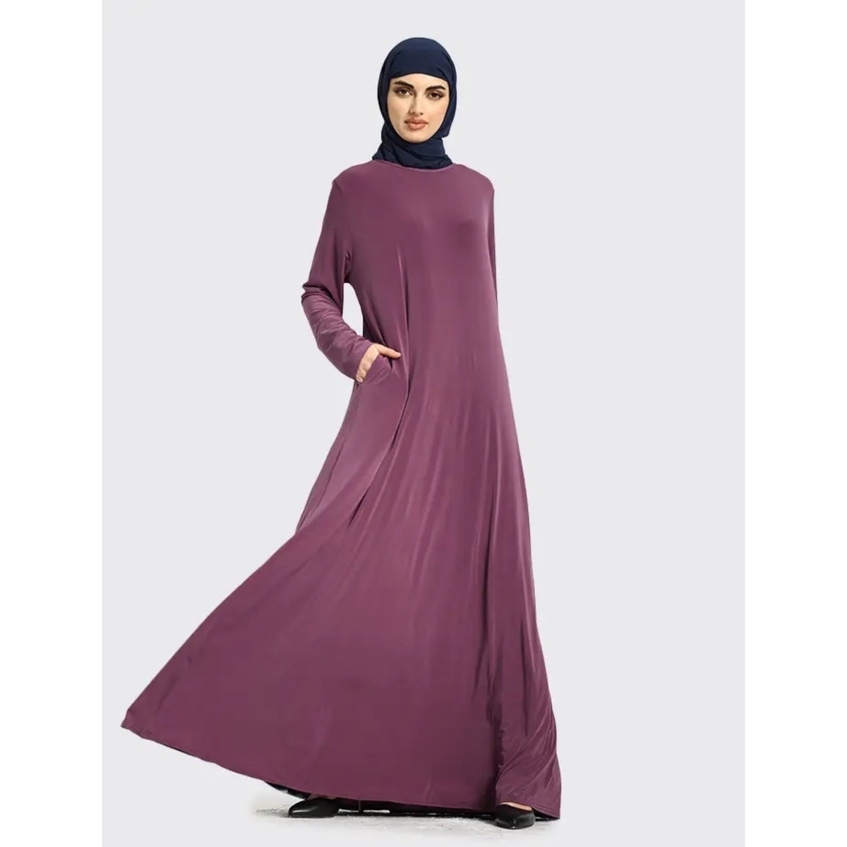 Mauve Jersey Abaya