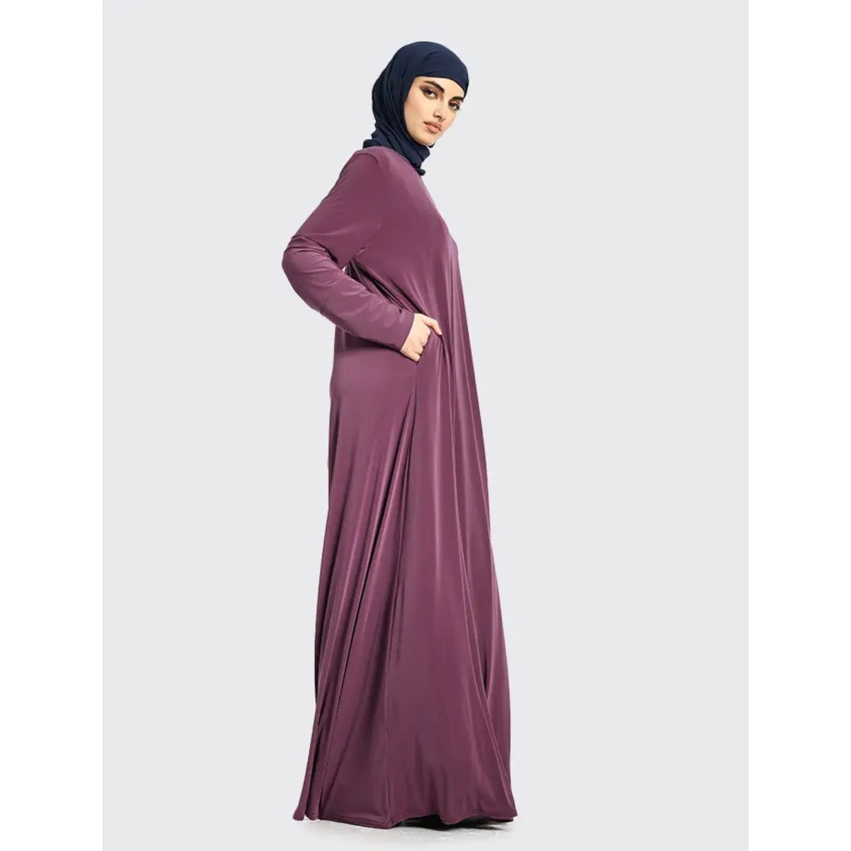 Mauve Jersey Abaya