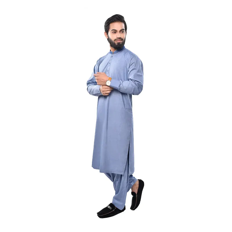 Men's Blue Shalwar Kameez 946-3