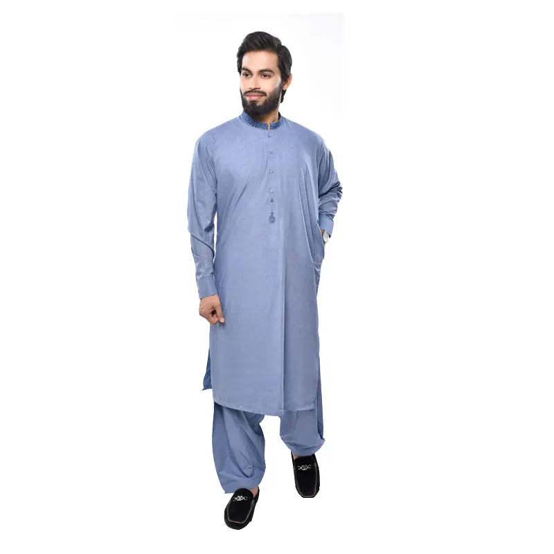 Men's Blue Shalwar Kameez 946-3