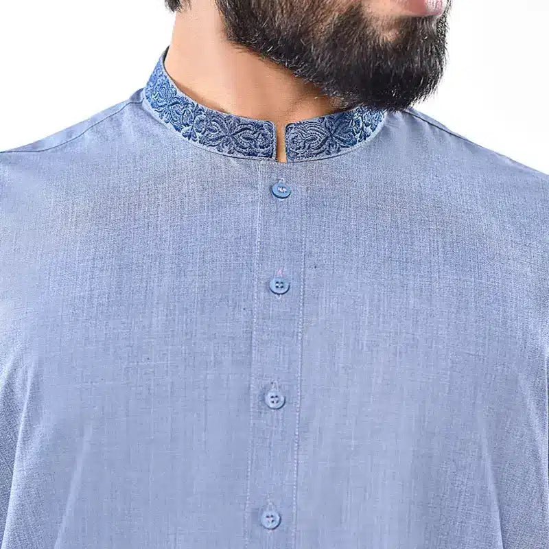 Men's Blue Shalwar Kameez 946-3