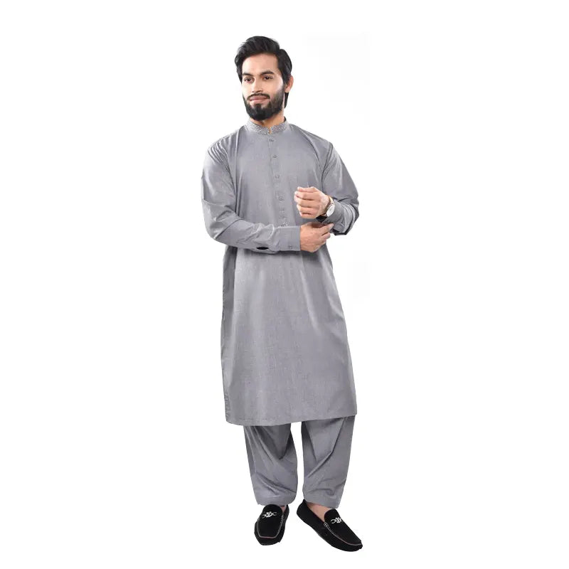 Men's Grey Shalwar Kameez 946-5