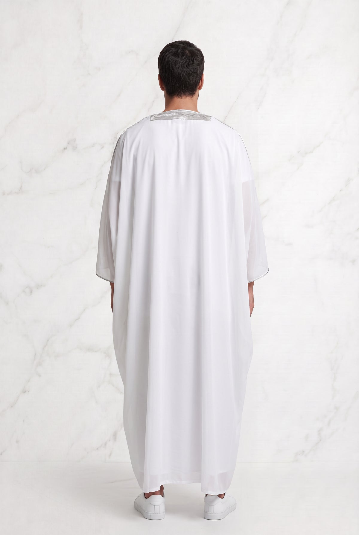 Bisht White & Silver