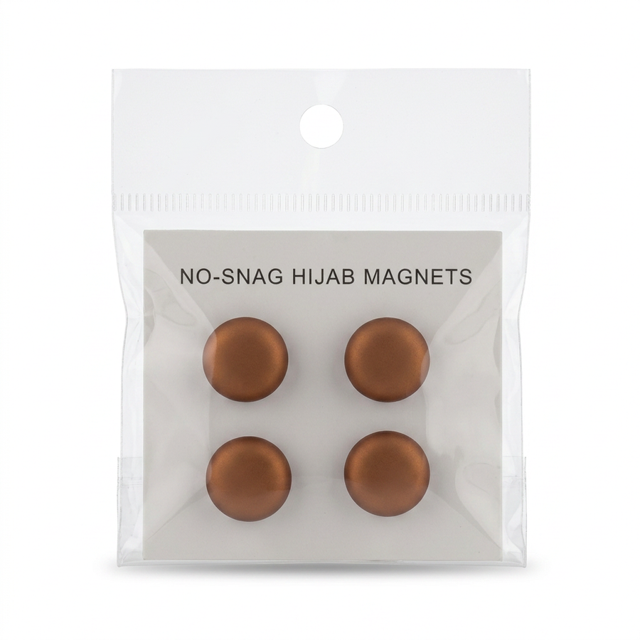Metallic Bronze Hijab Magnets Pins - 4 Pack