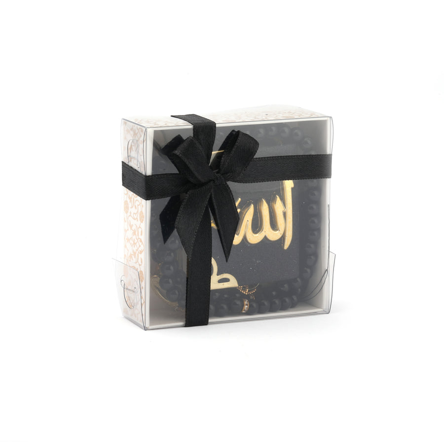 Mini Quran Hanger & 100 Bead Tasbih Gift Set Black 0944