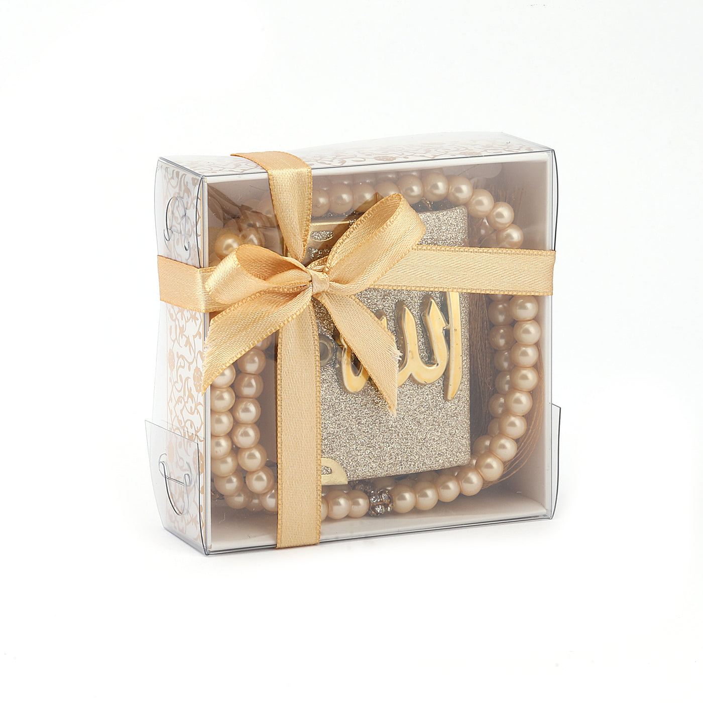 Mini Quran Hanger & 100 Bead Tasbih Gift Set Gold 0944